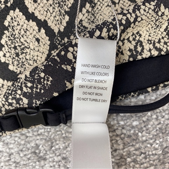 Andie Riviera Bikini Bottom Womens Small Black Cream Snake Belt Swim AB362-SNA-S - Picture 3 of 9